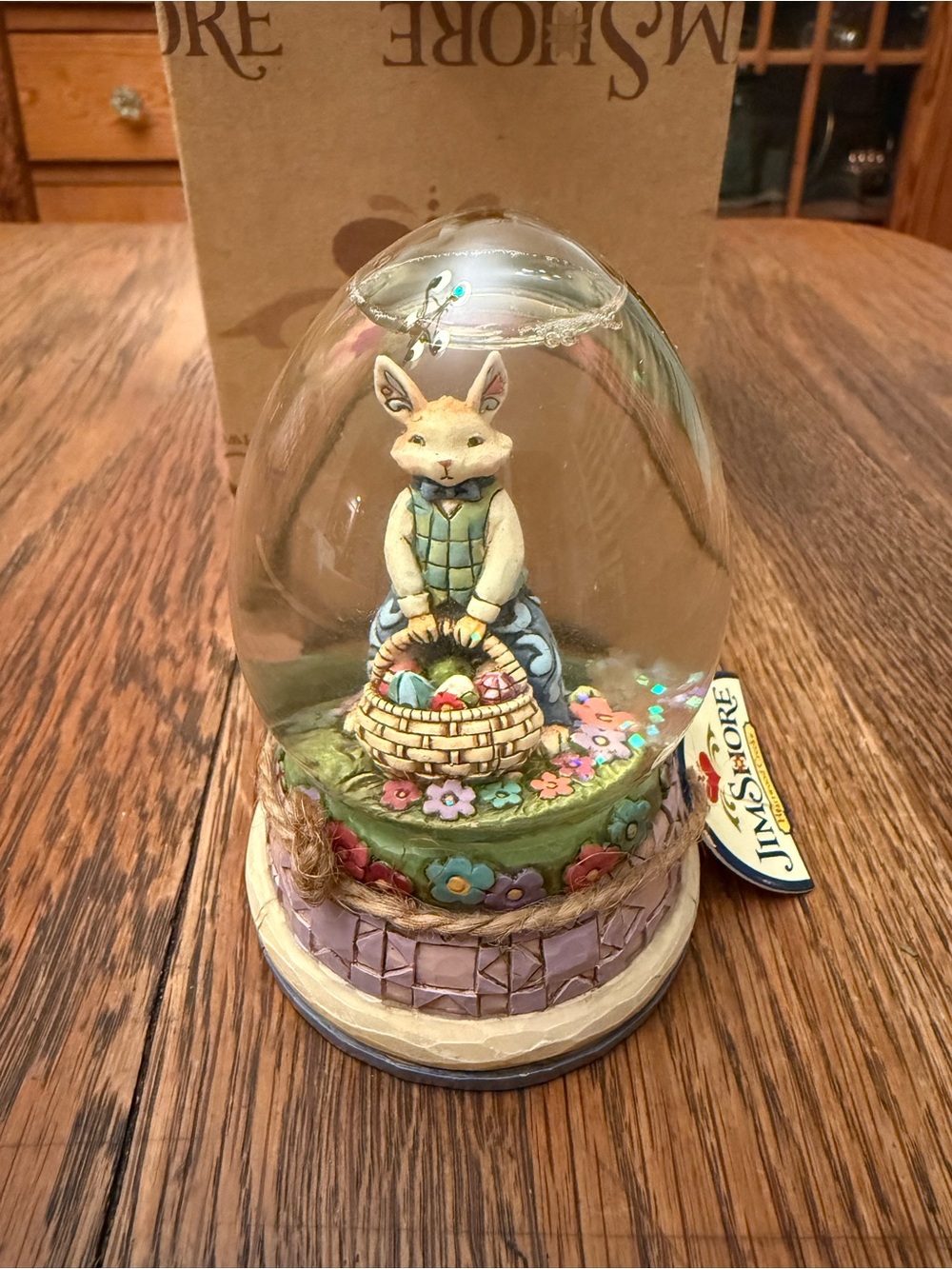 Jim Shore Heartland Creek Easter Bunny Snow Globe